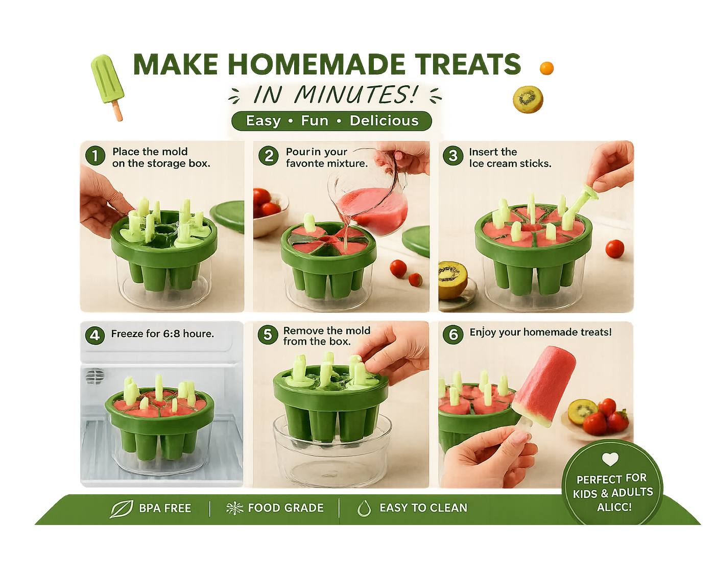Popsicle Maker with Storage Container