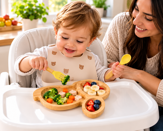 Rabbit Bamboo Divided Plate for Kids