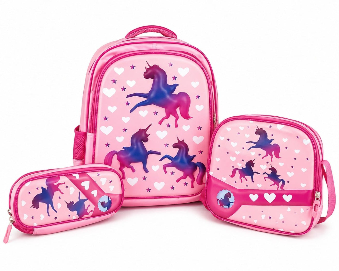 Girls 3-Piece Unicorn School Bag Set