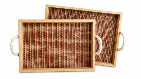 Wooden Serving Vanity Tray - Set of 2