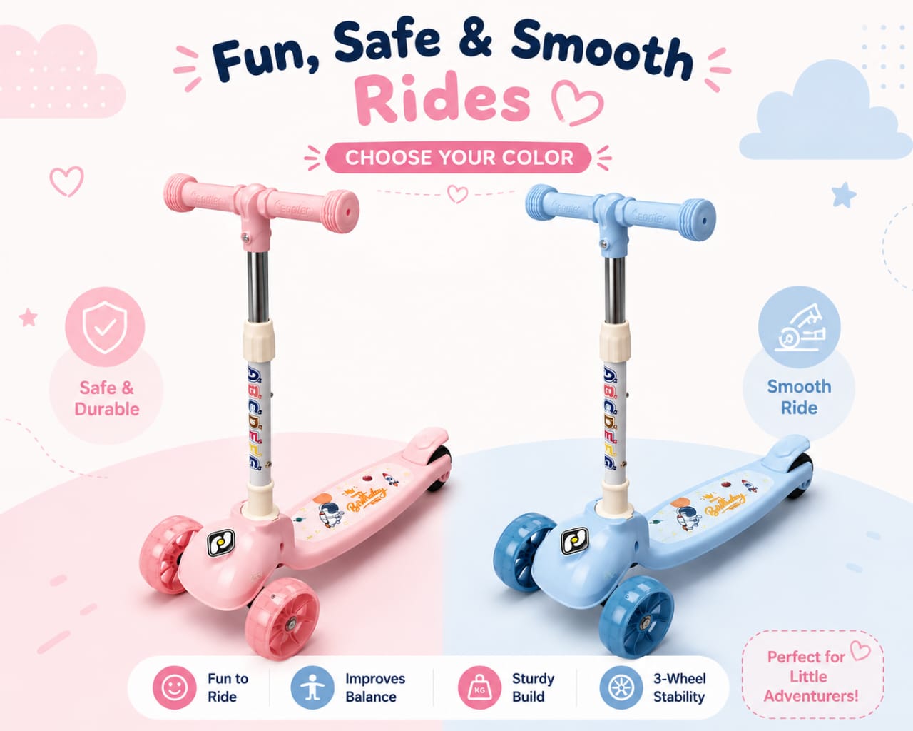3-Wheel Kids Scooter