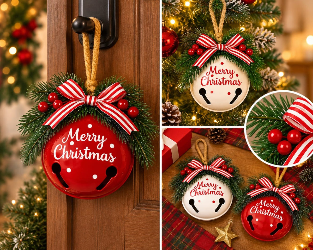 Christmas Bell Door Ornament - Metal