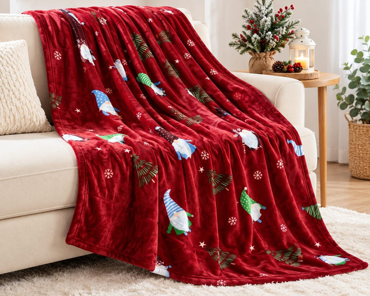 Christmas Gnome Blanket – Soft & Cozy Holiday Throw Blanket (200 x 150 cm)