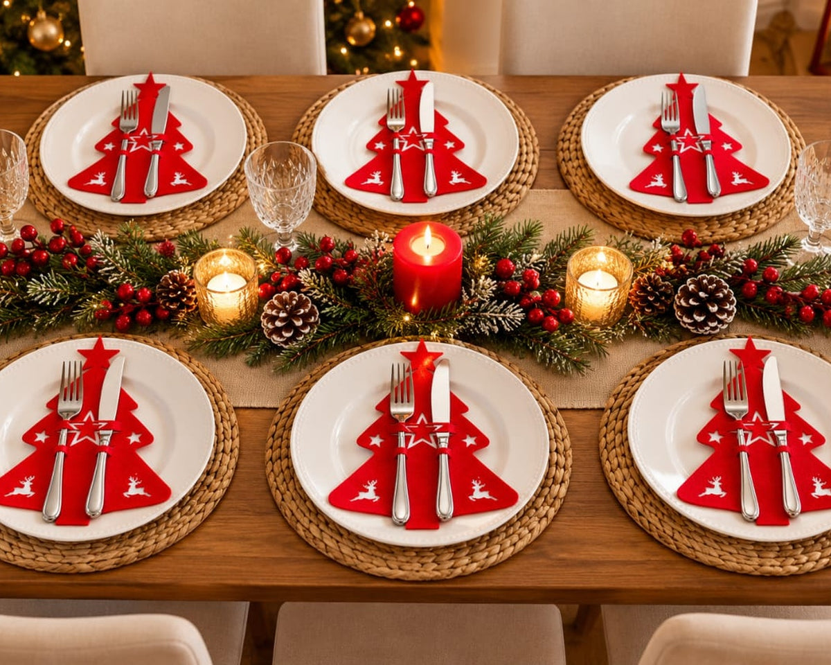 Christmas Tree Cutlery Holders-Set of 6
