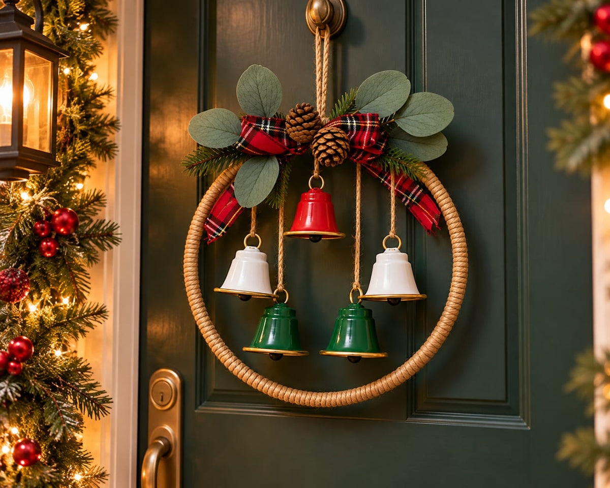 Christmas Bell Wreath Door Decoration (31 x 31 cm)