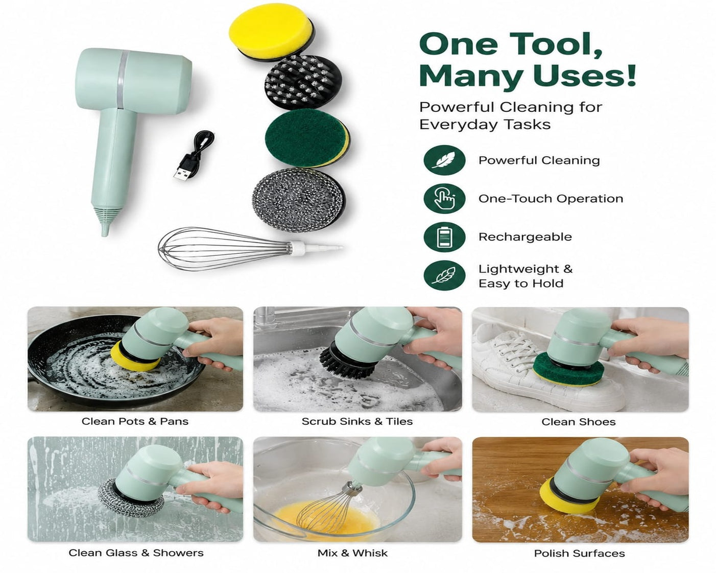 Rechargeable Electric Spin Scrubber – Multi-Purpose