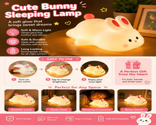 Cute Bunny Sleeping lamp