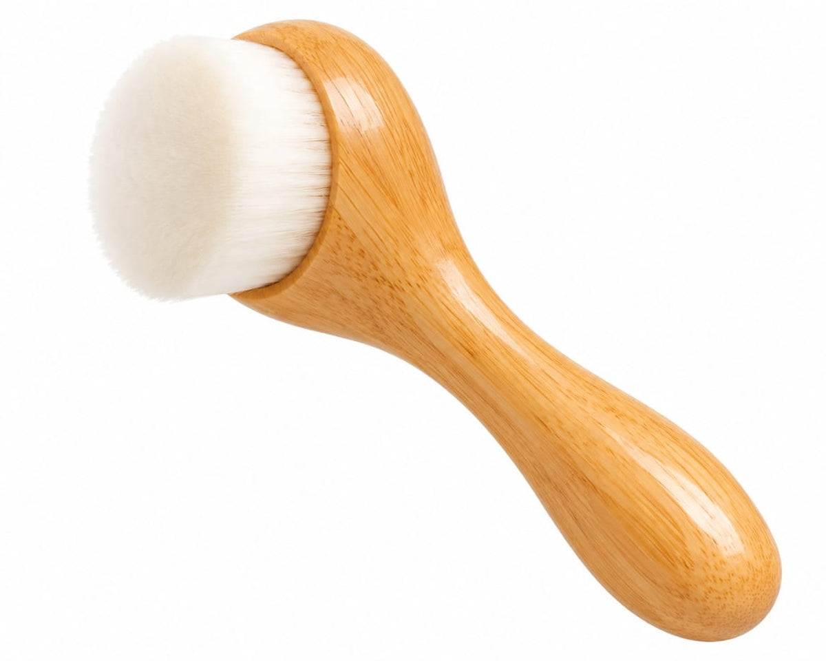 Facial Cleansing Brush with Soft Bristles – Bamboo Handle Face Scrubber