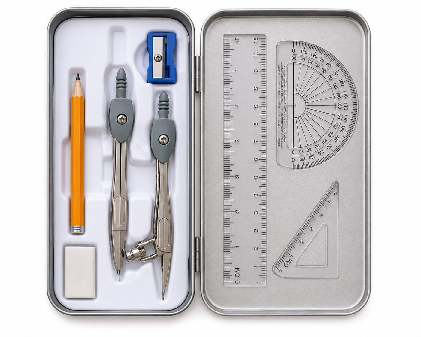 Geometry Set with Compass, Ruler & Protractor