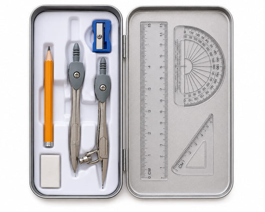 Geometry Set with Compass, Ruler & Protractor