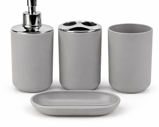Grey Bathroom Accessory Set