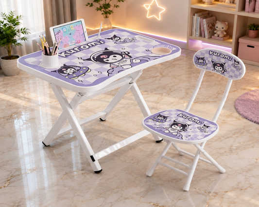 Kids Folding Study Desk & Chair Set - Kuromi