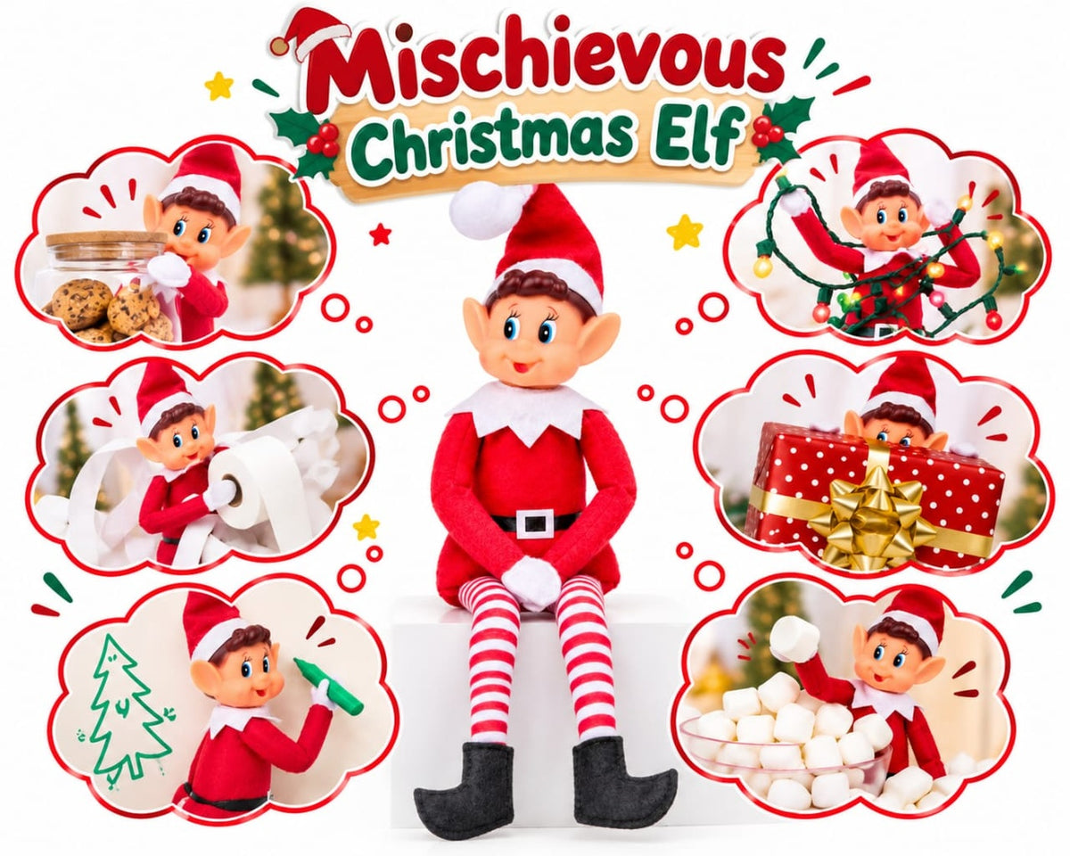 Christmas Elf on the Shelf Doll - Height 35 cm