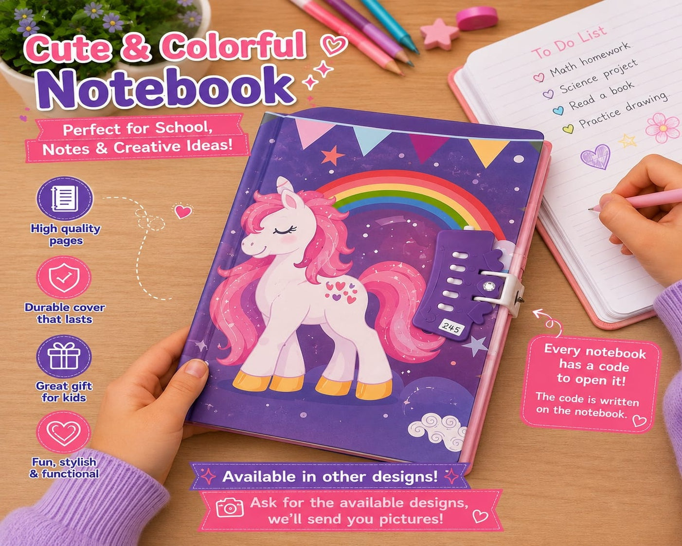 Unicorn kids Notebook (20x13 cm)