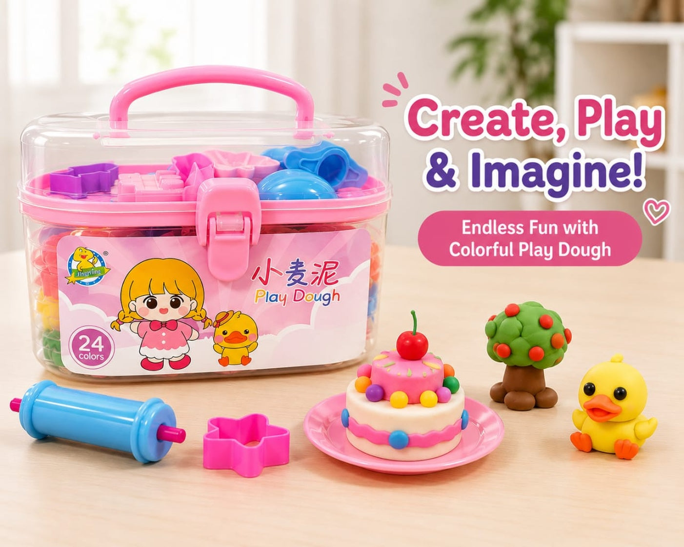 24-Color Play Dough Set for Kids