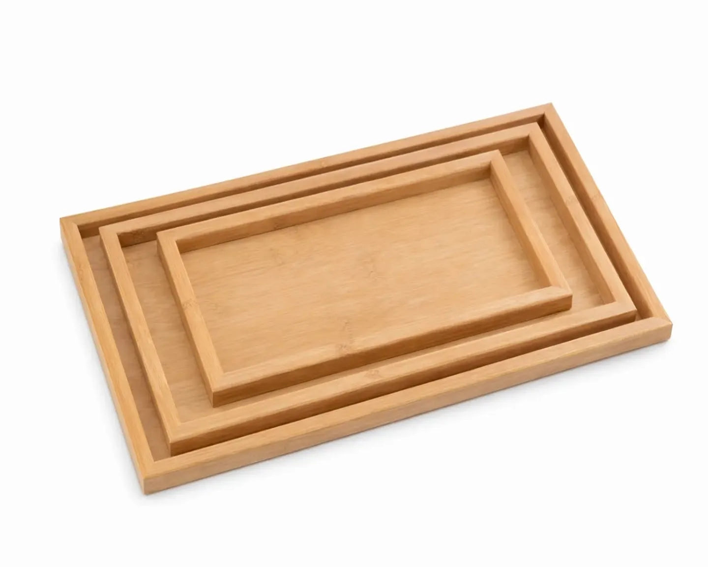 Bamboo Serving Trays – Set of 3
