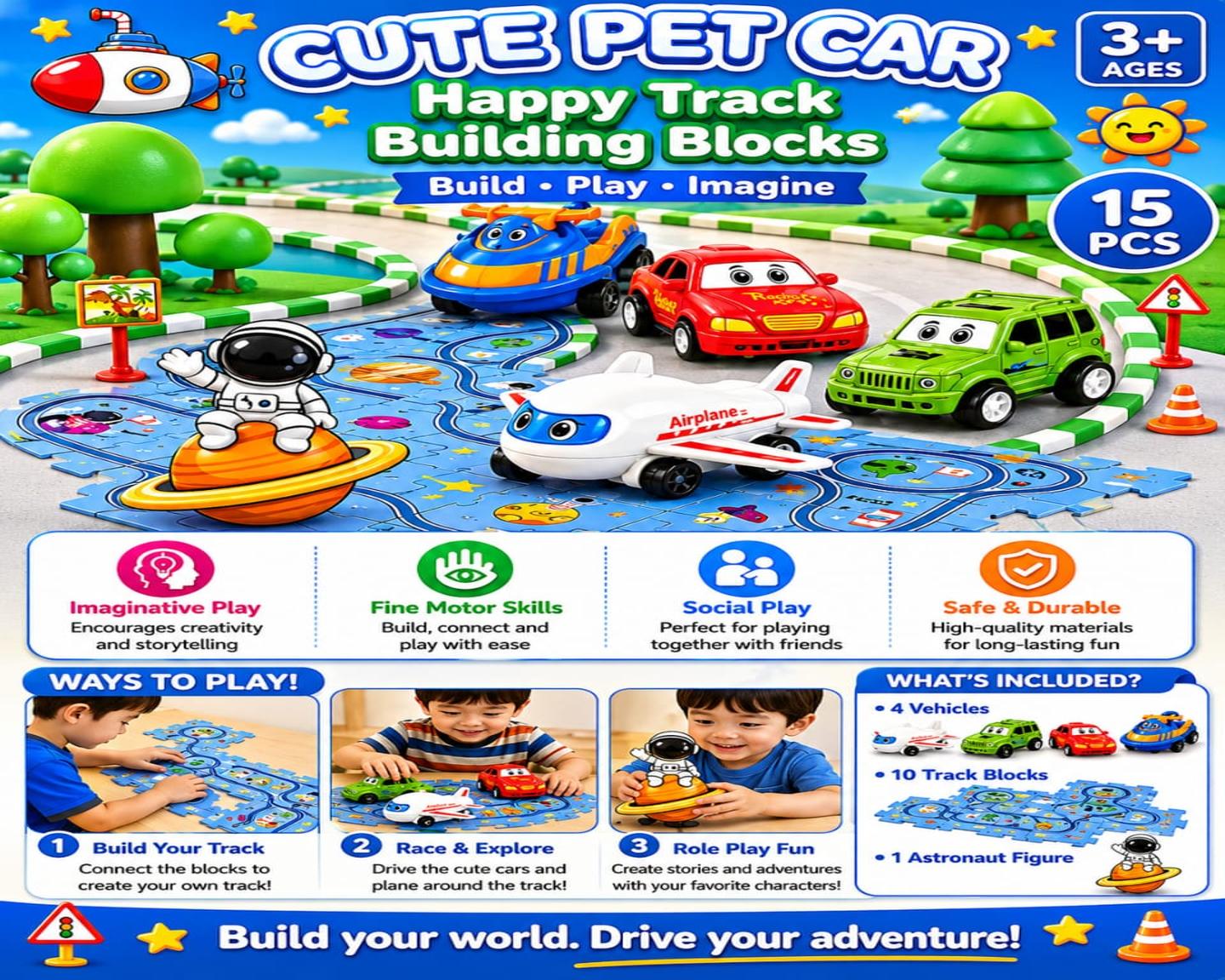 Cute Pet Car Track Set