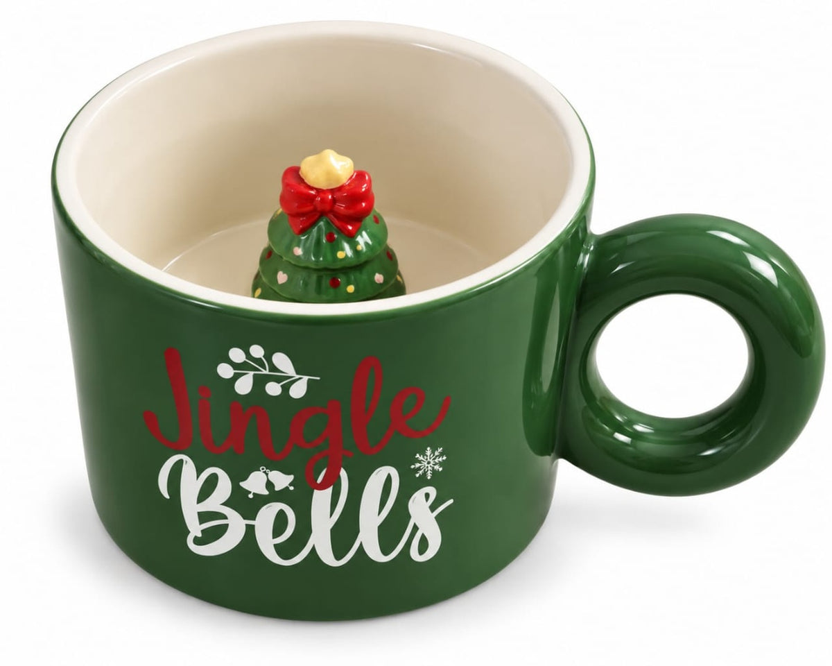Christmas Tree Mug with 3D Ceramic Christmas Tree Inside