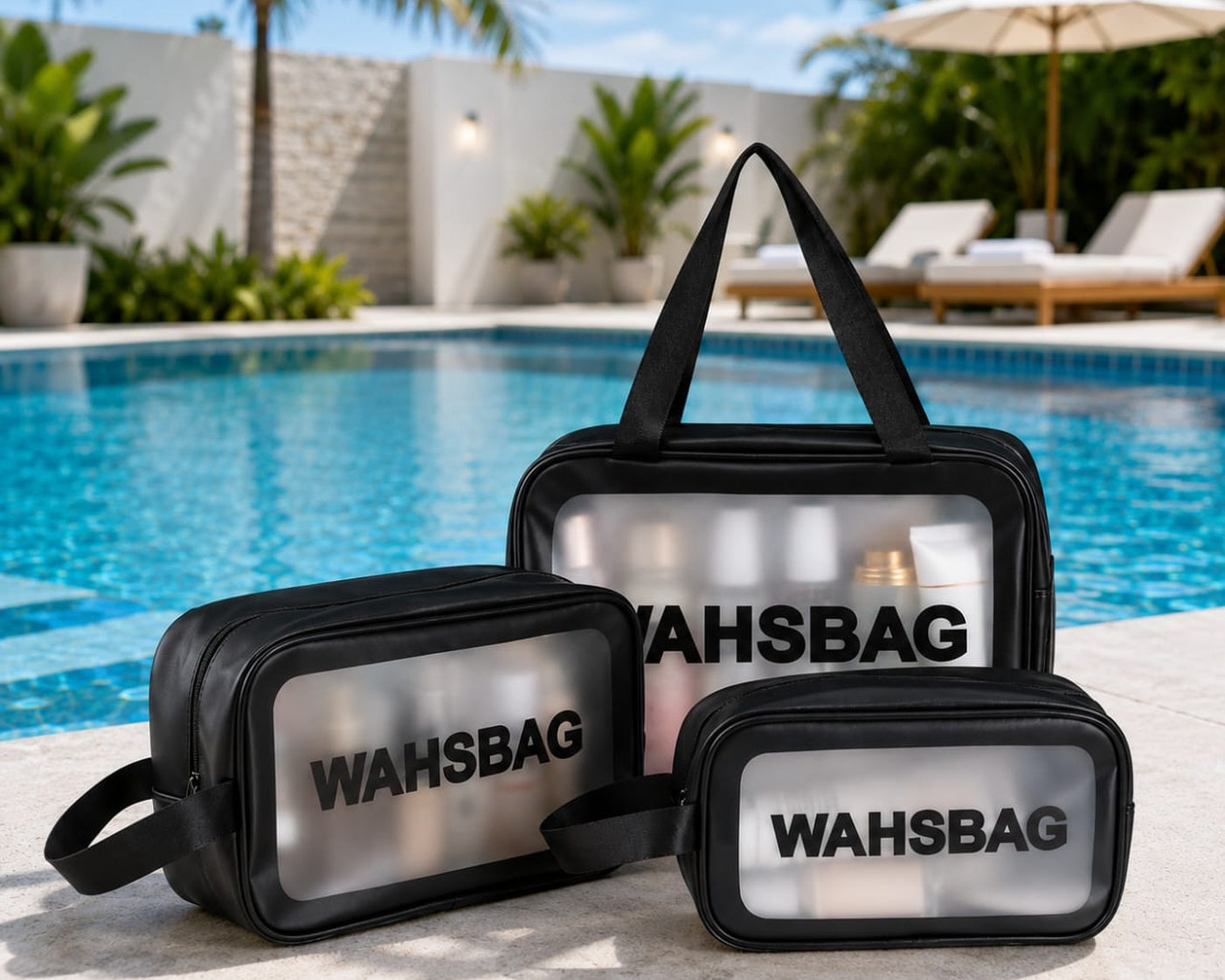 Waterproof Travel Toiletry & Cosmetic Bag Set