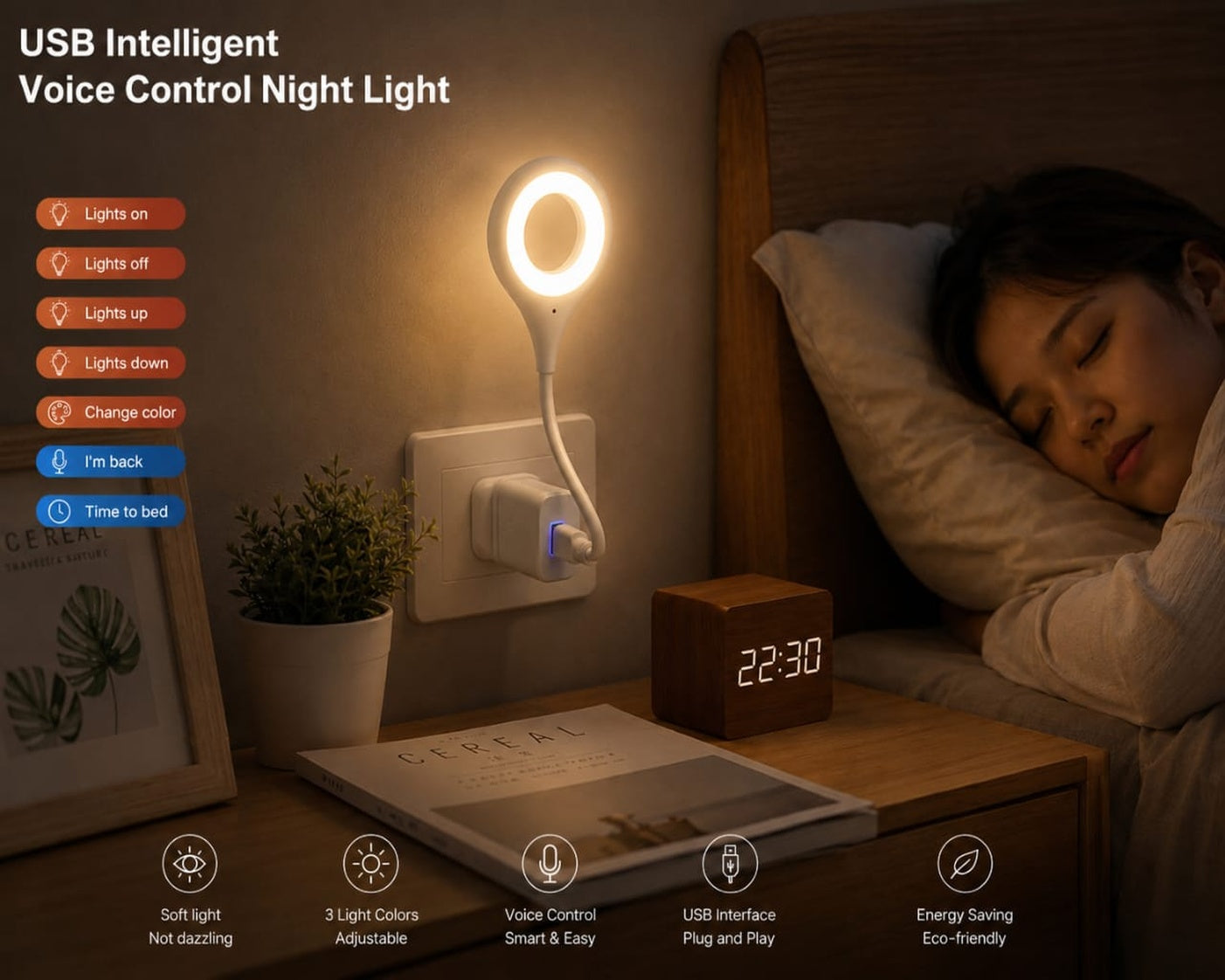 USB Voice Control Night Light